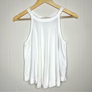 We The Free People Tank Top White Anthropologie Raw Edge Relax Size XS